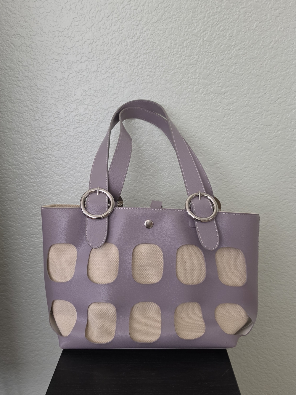 MAXX New York Lilac Cutout Beige Tote Bag